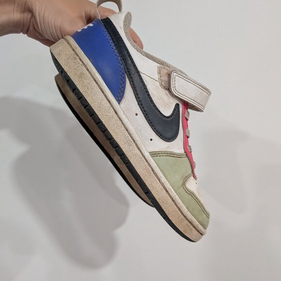 Nike Court Borough Recraft Low Sneakers Honeydew Pink Ultramarine Blue Size 13 - Picture 5 of 6